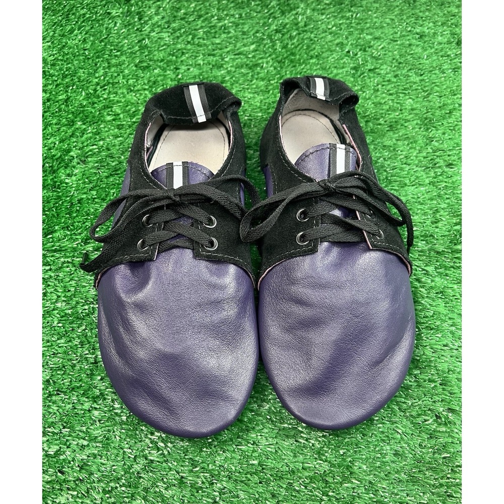 Softstar Shoes Dash RunAmoc Minimalist Sneakers Leather/Suede Purple Black 9.5 M